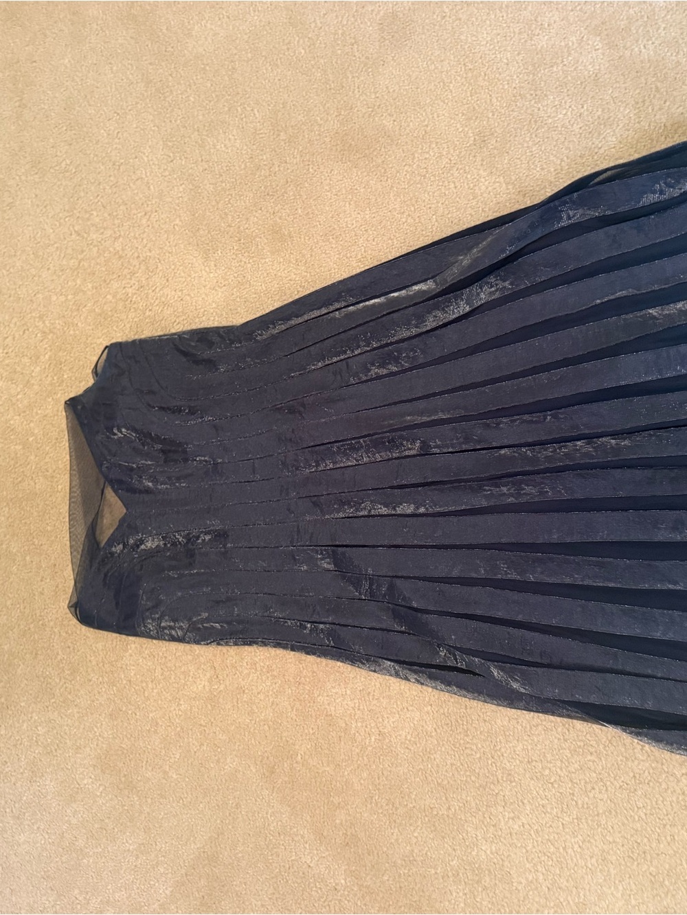 Adrianna Papell Navy Pleated Midi Dress